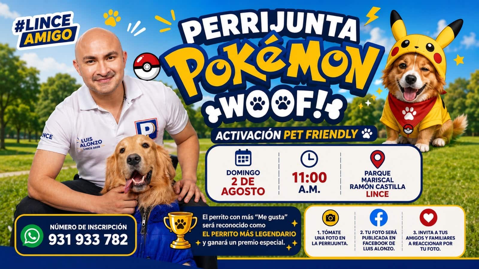 Evento pet friendly en Lince luis alonzo alcalde lince zafir