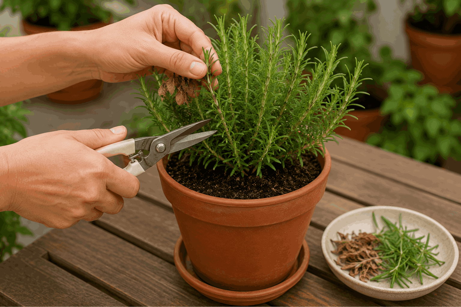 Poda y limpieza responsable de una planta