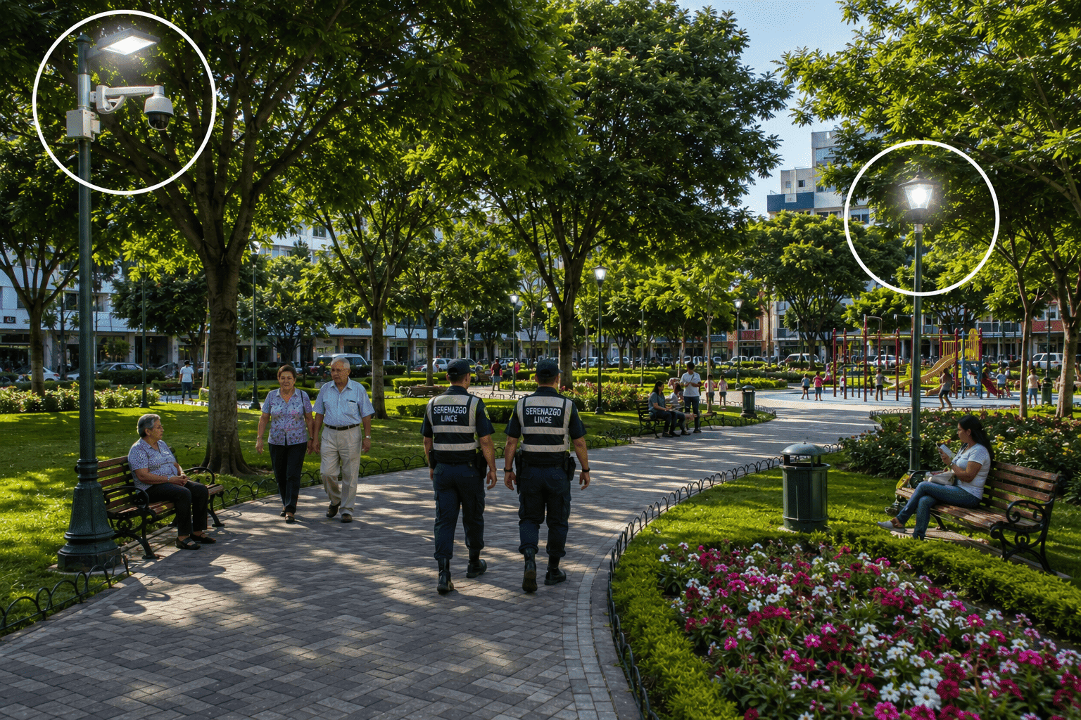 Parques recuperados en Lince con áreas verdes modernas y seguras